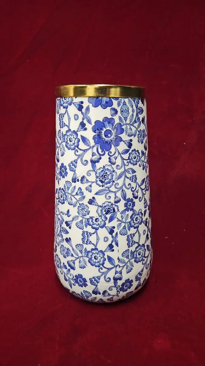 BLUE PRINTED MS VASE 13.5"