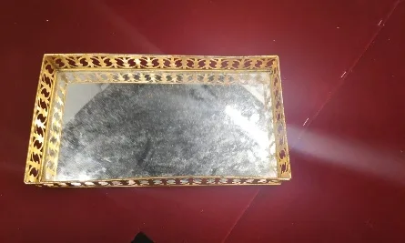 Golden mirror tray-30*15cm