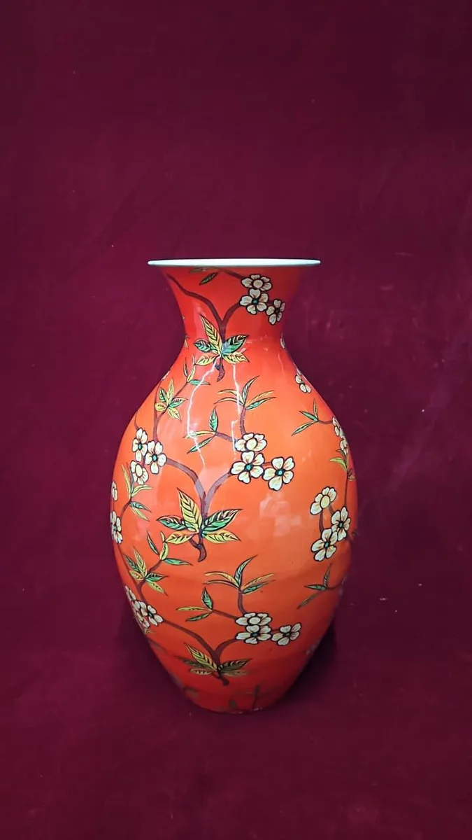 ORANGE PRINTED MS VASES 16"