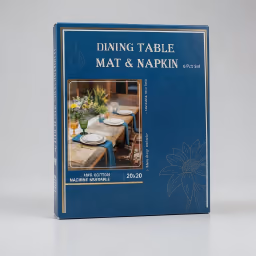 Dining table mat & napkin white
