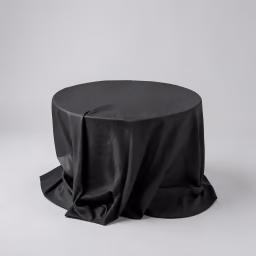 Round table cloth black new..