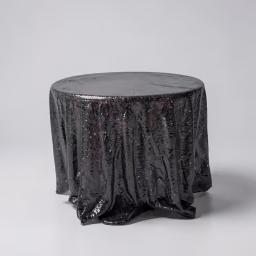 Round table black design cloth