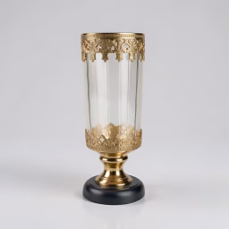 Golden round candle stand