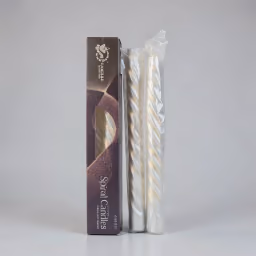 Silver spiral candle 10 inch