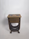 RECTANGULAR WOODEN STOOL DOUBLE DRAWER 2