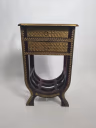 RECTANGULAR WOODEN STOOL DOUBLE DRAWER 1
