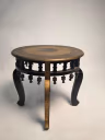 WOODEN ROUND STOOL WITH DROPS - 02 1