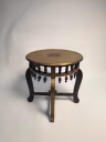 WOODEN ROUND STOOL WITH DROPS - 03 3