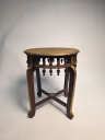 WOODEN ROUND STOOL WITH DROPS - 01 3